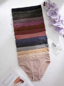 SHEIN 14 Pcs/Pack Comfortable Seamless Triangular Briefs, Casual Series - Multicolor - View 6