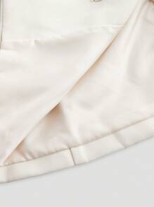 MISSGUIDED Collarless V Neck Long Sleeves Fitted Jacket Winter Wear - Beige - View 7