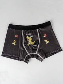 Calzoncillos de cintura elástica con estampado digital para adolescentes - Amarillo - Ver 4