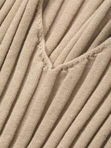 DAZY Vestido de casa ajustado de punto con agujero grande, pijama de otoño e invierno, minimalista