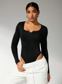 SHEIN Women's Solid Color Long Sleeve Jumpsuit, Casual Activewear, Autumn