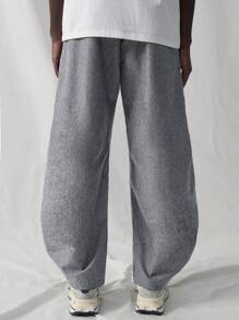 Manfinity VCAY Men's Casual Lightweight Loose Fit Machete Western Pants Waisted Machete Pants Banana Pants - Dark Grey - View 2