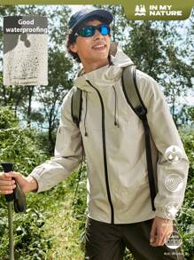 In My Nature Veste décontractée à capuche zippée, coupe-vent, de couleur unie pour hommes, manches longues - Prune - Voir 8