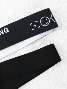 男士时尚性感字母织带镂空内裤，适合约会 - 黑色 - 查看 3