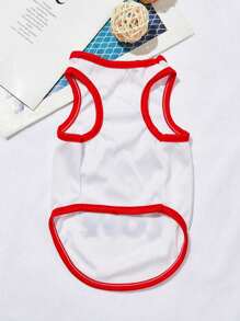 PETSIN 1pc Pet Cat & Dog Love & Peace Letter Print Blue Breathable Tank Top Vest For Summer - Multicolor - View 5