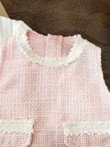 SHEIN Elladie kids 2pcs Baby Girls Layered Mesh Tutu Dress & Long Sleeve Turtleneck Sweater Top Set, Casual, Comfortable And Adorable, For Spring/Autumn/Winter