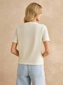 Poéselle T-shirts pour femmes Broderie Casual Floral