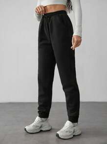 SHEIN Tall 2pcs Solid Drawstring Waist Sweatpants Graduation,Back To School Outfits,Graduation,Teacher Outfits For Women,Back To School - Multicolor - View 7