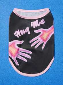 PETSIN 宠物猫/狗“拥抱我”时尚字母印花背心，男女通用