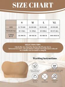 1 件装无肩防滑防走光无缝抹胸文胸，适合夏季 - 卡其色 - 查看 8