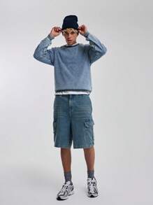 Musero Men Acid Wash Crew Neck Sweatshirt - Multicolor - View 4