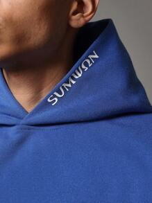 SUMWON Oversized Premium Sweatshirt Designer Logo Varsity Letters Casual Athletic Pullover Hoodie Fall Winter Loungewear Streetwear Comfort Fit - Blue - View 4
