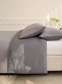 2/3 件套柔软被套套装 - 最佳豪华卧室床上用品套装，包含 1 个被套和 1/2 个枕套 - 价格实惠，品质优良，提供单人床、双人床、大号双人床、特大号双人床尺寸，适合学校使用 - 灰色 - 查看 4