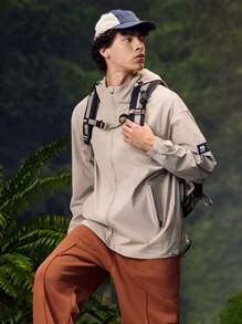 In My Nature Men's Casual Outdoor Zip-Up Hooded Sun Protection Jacket, Autumn - Apricot - View 5