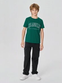 SHEIN Tween Boy Fashionable Versatile Denim Jeans, Suitable For Spring & Autumn Daily Wear - Black - View 3