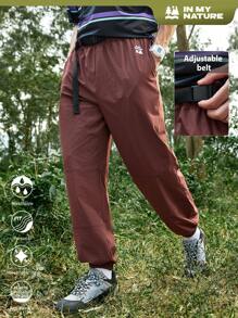 In My Nature 男式纯色拼布印花简约休闲户外运动裤和慢跑裤