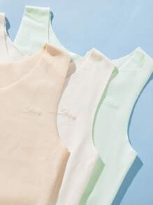 3pcs/Set Colorful Thermal Underwear For Teen Girls & Big Girls , Basic Tops - Multicolor - View 3