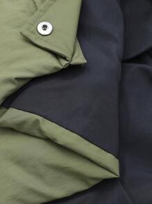 Calvaya Plus Size Solid Color Hooded Zipper Sleeveless Padded Padded Coat, Autumn/Winter Clothes - Green - View 8