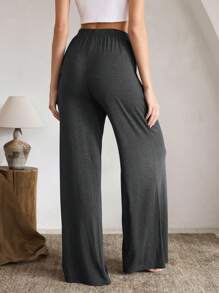 Ocili 休闲女士宽松弹力腰阔腿舒适家居裤，适合日常穿着和居家休闲，也适合假日、秋冬季穿着。 - 深灰色 - 查看 2