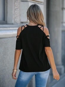 SHEIN LUNE Damen Sommer Rundhals ärmelloses dekoriertes Lässig T-Shirt