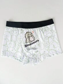 Calzoncillos cómodos con estampado de dinosaurios de dibujos animados para niños preadolescentes