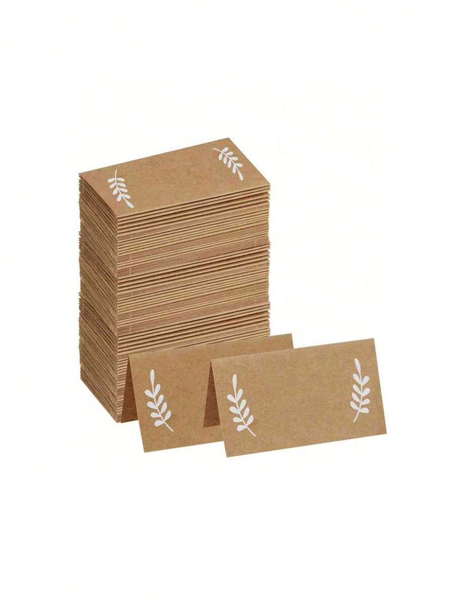 Lot De 50 Cartes De Vu0153ux Vierges En Papier Kraft épais