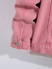 Manfinity EMRG Men Front Button Long Sleeve Pocket Distressed Simple Casual Denim Jacket