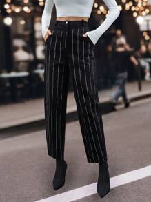 SHEIN Cottnline Fashionable Crystal Stripe Decor Skinny Fit Jeans - Black - View 1