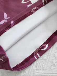 SHEIN Playful Pals 3 件套年轻女孩舒适睡衣，可爱海洋生物全身印花圆领长袖上衣和裤子套装 - 彩色 - 查看 6