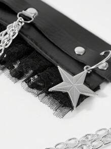 SHEIN ICON 星形金属链腰带，适合女性搭配日常服装