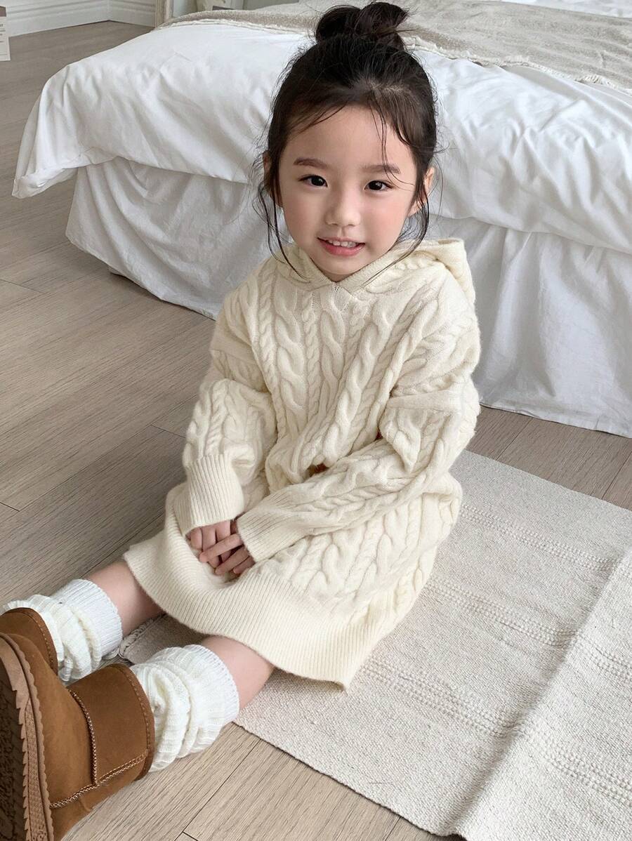 Dazy Kids 小女孩连帽毛衣裙，秋季服装