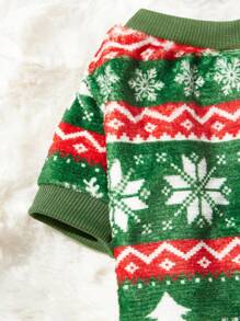 PETSIN Áo nỉ flannel kẻ sọc và họa tiết bông tuyết dành cho thú cưng, thích hợp làm quà Giáng sinh. - Nhiều màu - Xem 4