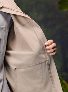 In My Nature Men's Casual Outdoor Zip-Up Hooded Sun Protection Jacket, Autumn - Apricot - View 7