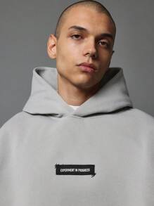 SUMWON Experiment In Progress Contemporary Hoodie Streetwear Winter Fleece College Urban Modern Essential Minimal Athleisure Collection Soft Daily Casual - Grey - View 4