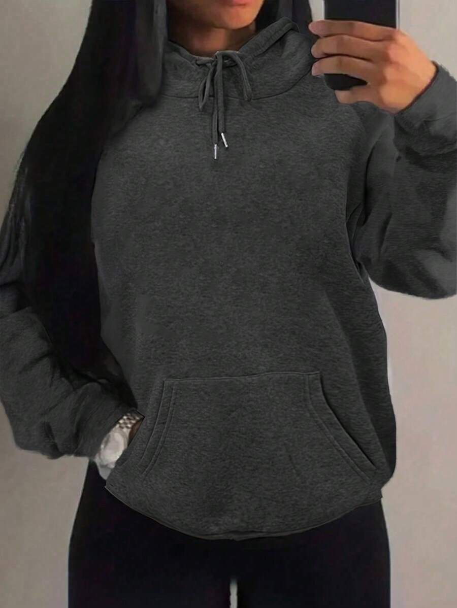 INAWLY Sweat-shirt à capuche ample casual à manches longues avec cordon de serrage pour femme, automne/hiver, hauts à manches longues