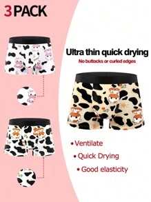 3 件套青少年男孩卡通印花内裤 - 彩色 - 查看 1