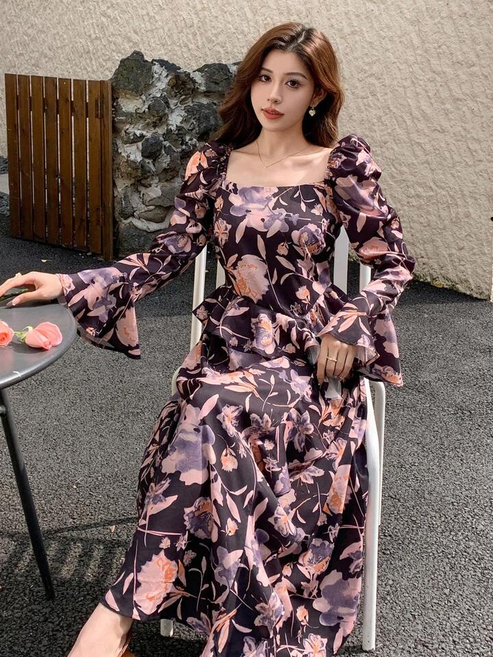 【Dolce&Gabbana】フローラルプリント スクエアネック ドレス L54DK0IS1ZE_HA5PC_0.jpg