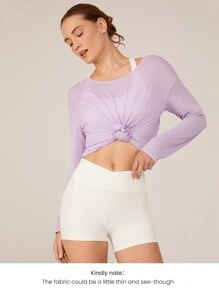 GLOWMODE FreshTek™ Crossover Long Sleeve Relaxed Tee Low Impact Yoga Daily Summer