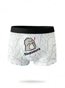 Calzoncillos cómodos con estampado de dinosaurios de dibujos animados para niños preadolescentes