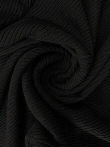 2 pièces/le set Grande taille Tenue décontractée quotidienne avec sweat-shirt à capuche ample et fente devant, et pantalon. Automne - Noir - Voir 3