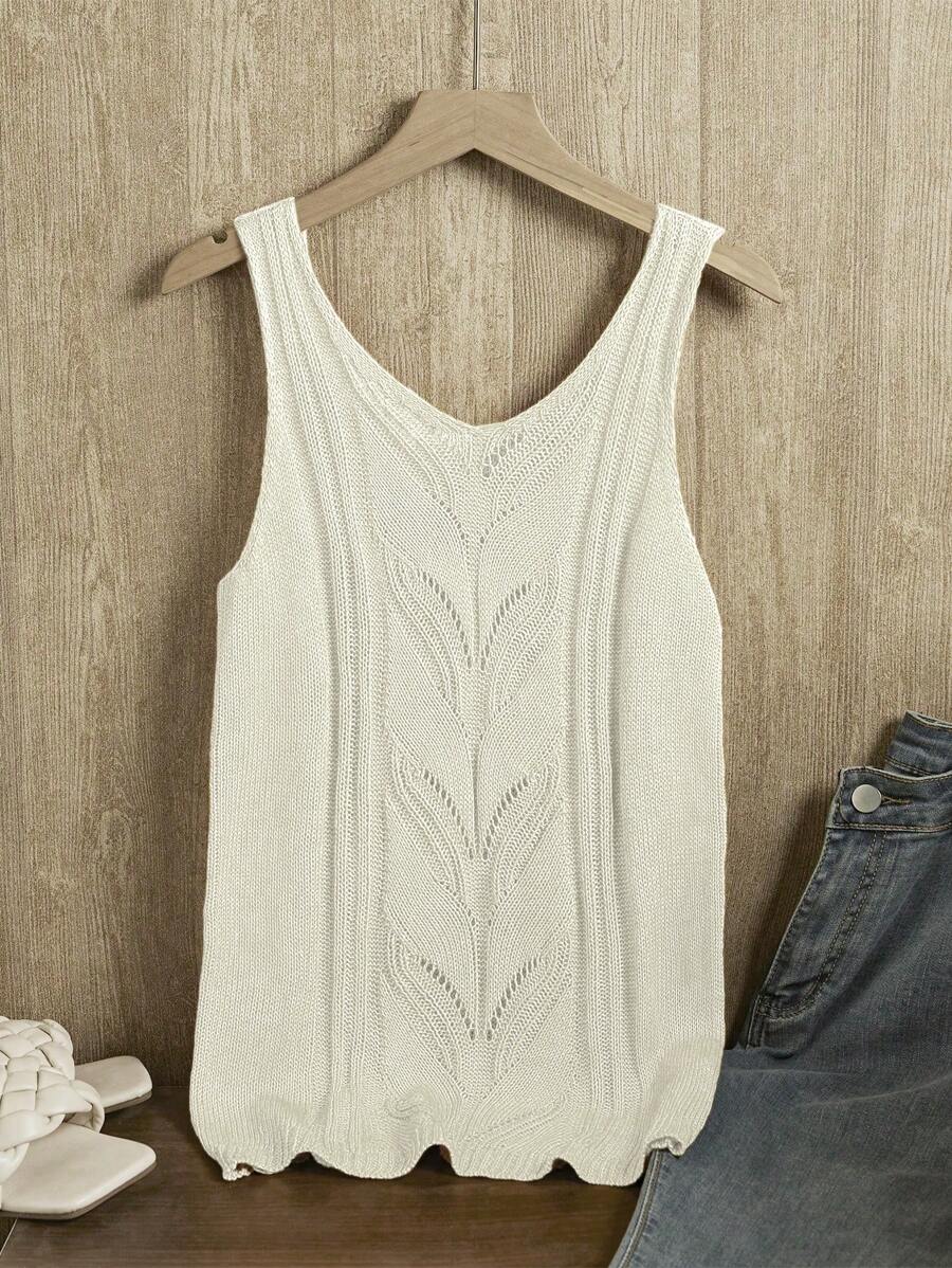 SHEIN LUNE 1 chiếc áo len dệt kim màu trơn thời trang giản dị cho nữ - trắng - Xem 1
