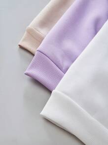 3 件套女孩休闲度假百搭简约圆领长袖羊毛运动衫套装