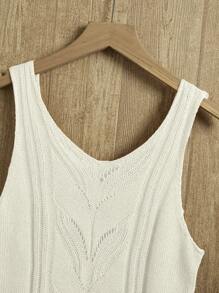 SHEIN LUNE 1 chiếc áo len dệt kim màu trơn thời trang giản dị cho nữ - trắng - Xem 3