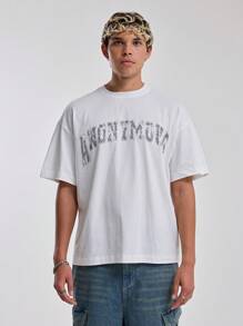 Musero Men Anonymous Graphic Varsity T Shirt