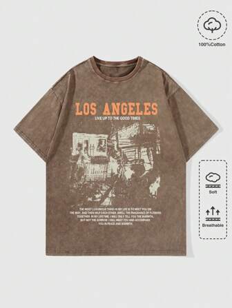 Street Life Men's Slogan Printed T-Shirt, School