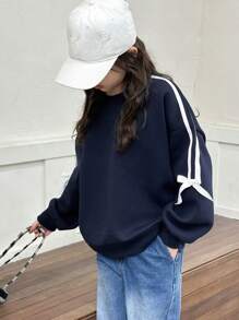 Dazy Kids Tween Girls Crew Neck Fleece Lined Sweatshirt, Fall