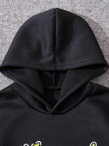 SHEIN 青少年男孩休闲酷炫舒适连帽运动衫和运动裤套装