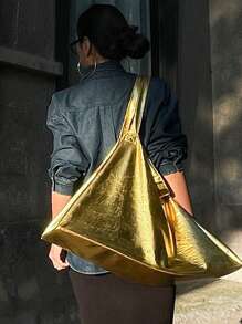 DAZY 女式前扣前系带长袖牛仔上衣 - 深色水洗藍 - 查看 7