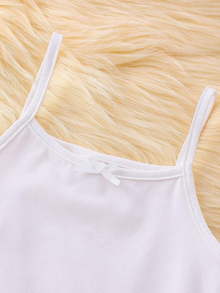 SHEIN 女の子用 5枚入り ホワイトミルクシルク素材 シンプル