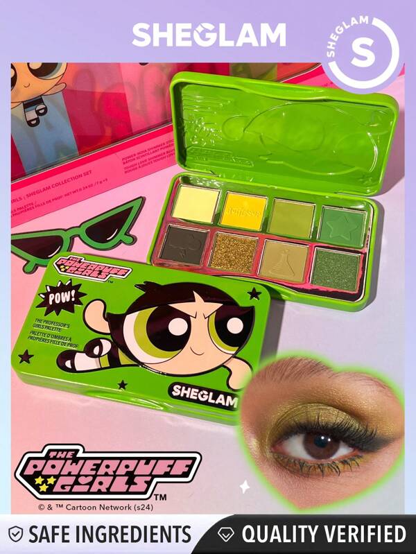 The Powerpuff Girls X SHEGLAM Paleta Profesor'S Girls-Toughest Fighter Shimmer Matte Fard De Pleoape Verde Uniform Pigmentat Fard De Pleoape Neted Blendable Absolvire Zi De NașTere Vacanță Vară Toamnă Y2K Elegant Modă Femei Machiaj Cosmetice Petrecere Plajă CăLăTorie Camping ÎN Aer Liber ȘCoală Campus Excursie Festivaluri Decor Cadou Cadou Trandafir Fată Cosplay Cel Mai Bun Culoare Farmec Atmosferă